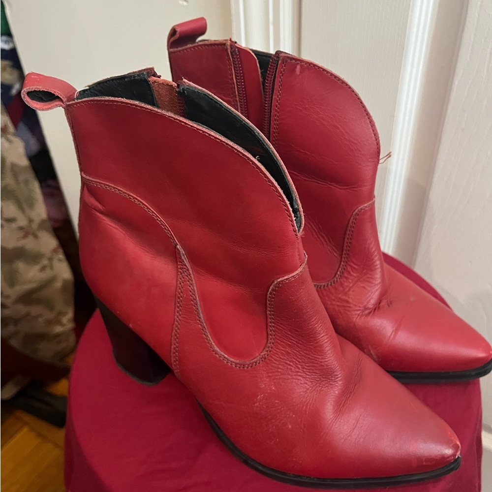 Nasty Gal Leather Cowboy Boots